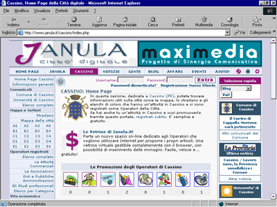 Home page della sezione dedicata a Cassino